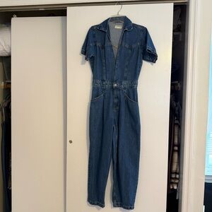 We The Free Blue Denim Jumpsuit